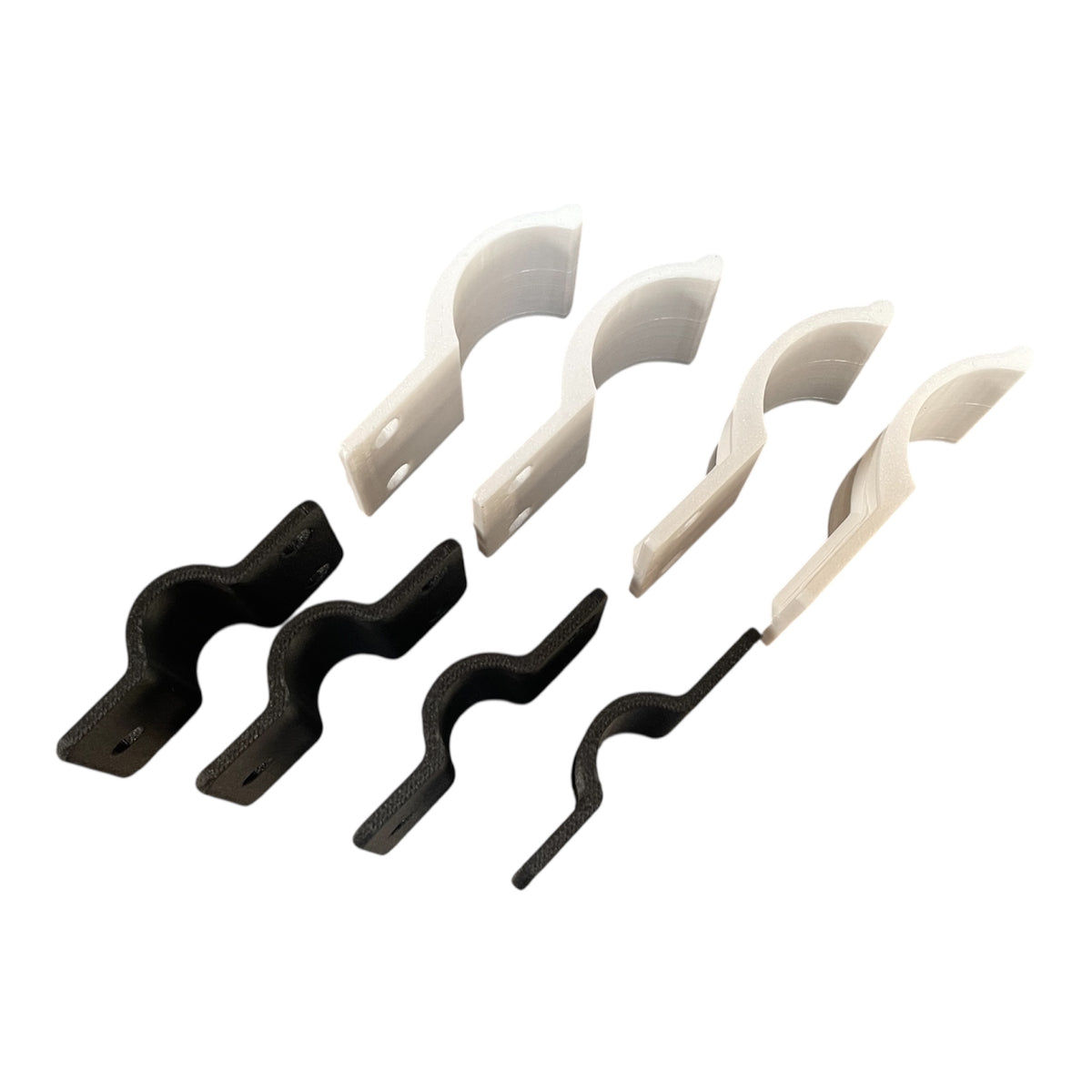 „Komplett-Set Halterung Gabelschellen & Regulierstabschellen 8 Stück für MZ TS ETZ – 3D-gedruckt aus PA6CF & PETG“